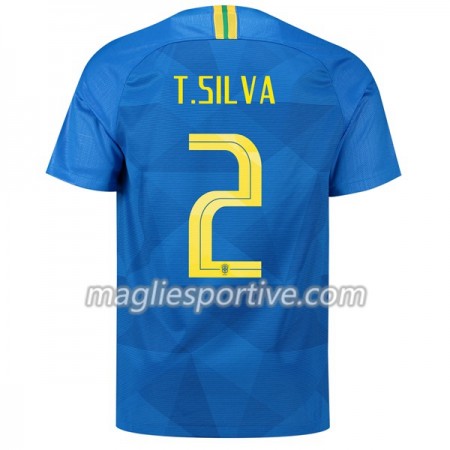 Completo Calcio Brasile T.Silva 2 Divisa Trasferta Mondiali 2018